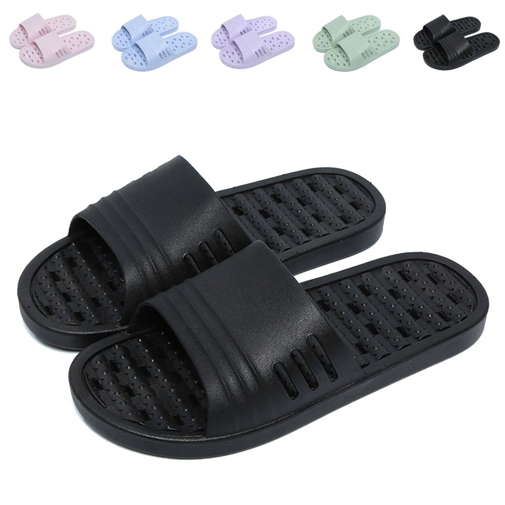 FINLEOO Quick-Drying Shower Sandals for Men & Women - Non-Slip Bathroom Slippers with Drainage Holes, Soft Sole Open-Toe House Slippers - Perfect for Gym, Spa, Pool & Indoor Use
