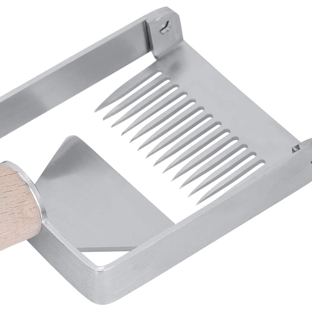 Premium 304 Stainless Steel Honeycomb Scraper - Rustproof Beekeeping Uncapping Fork with Wooden Handle | Durable Hive Tool for Honey Harvesting, Wax Removal & Beekeeping Supplies | Ideal for Gardeners & Apiarists
