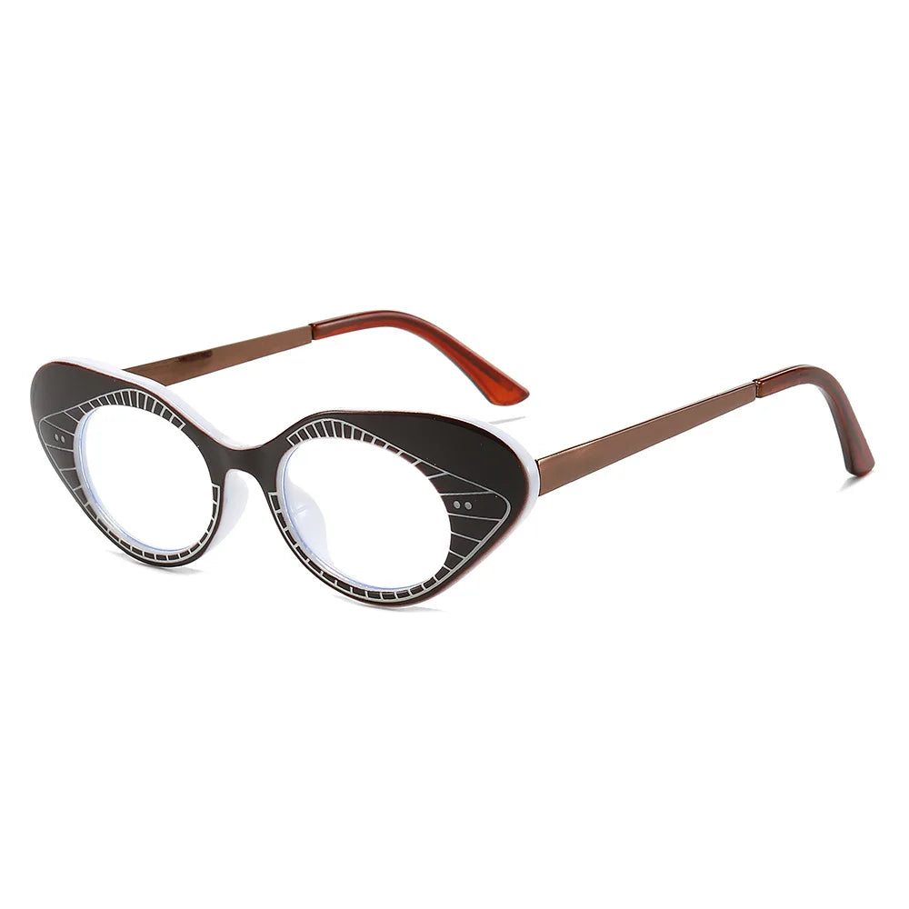 CCspace Women's Full Rim Cat Eye Titanium Eyeglasses Frame - Lightweight & Durable TR90 Material - Fashionable Reading Glasses for Work, Office & Everyday Wear