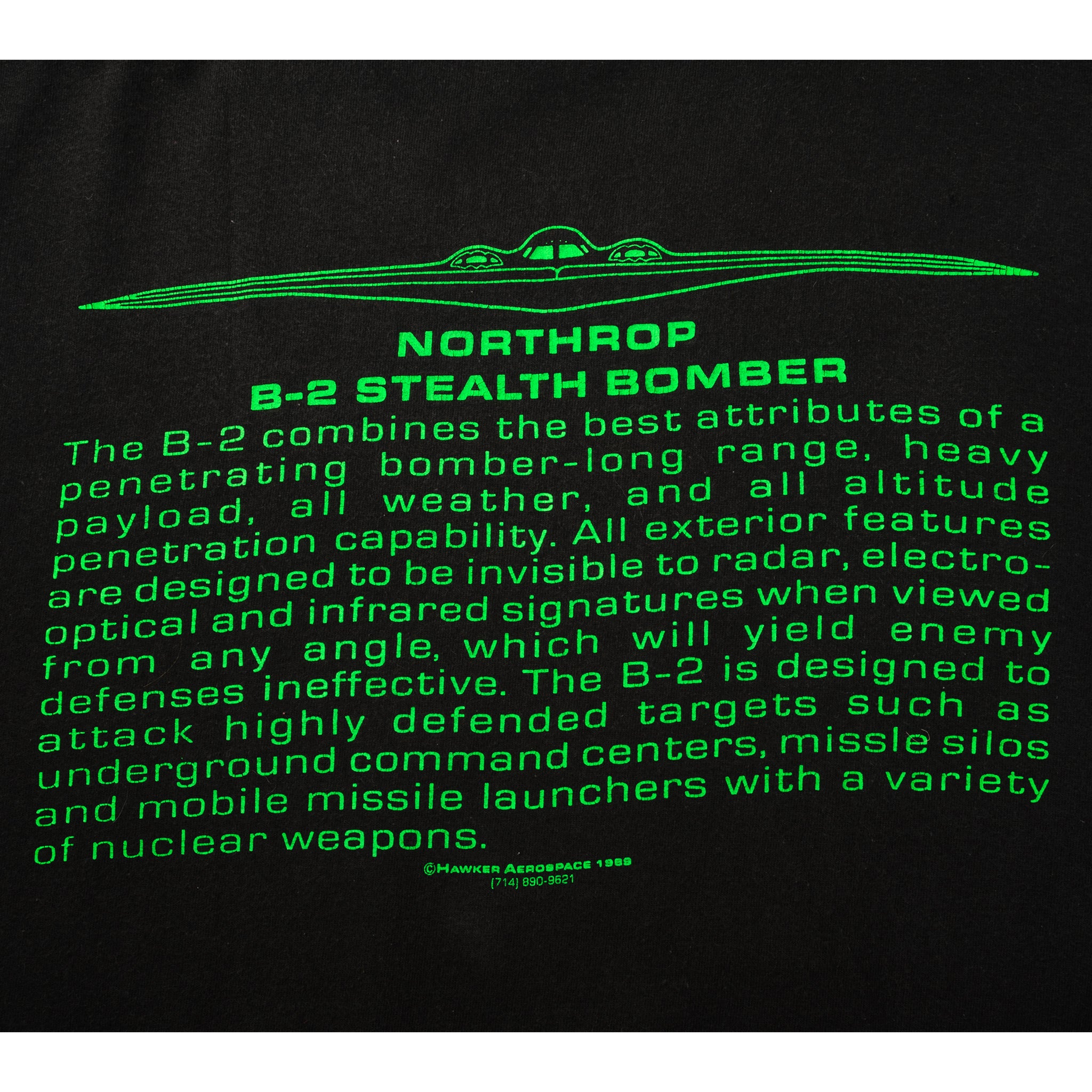Vintage USAF Northrop B-2 Stealth Bomber Graphic T-Shirt - Men's XL - 100% Cotton - Made in USA - Perfect for Military Enthusiasts & Aviation Lovers