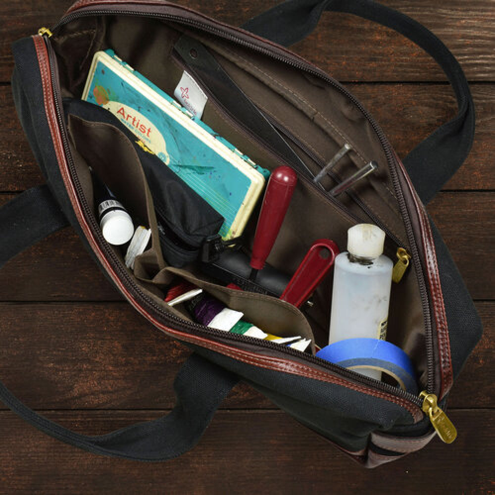 Boldric BOCP127 Heavy Duty All-Purpose Green Canvas Tool Bag - Perfect for DIY Projects, Construction Work, and Home Repairs