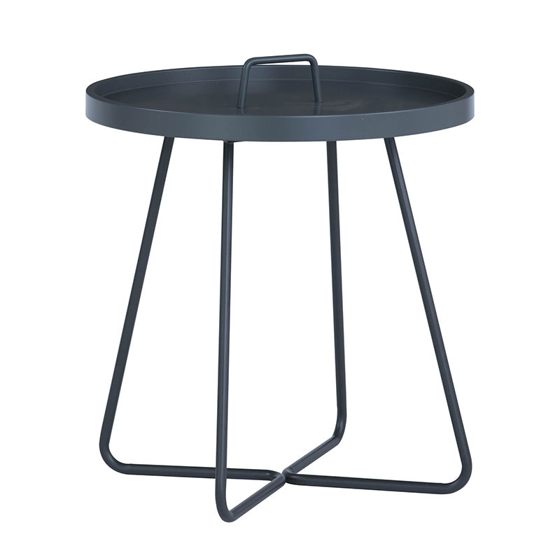 JAXI 40cm Round Coffee Table - Graphite Grey Modern Side Table for Living Room, Bedroom & Office