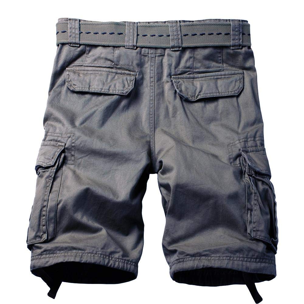 AKARMY Men's Camo Cargo Shorts - Military Style Outdoor Shorts with Multiple Pockets, Breathable Cotton Fabric, No Belt Needed - Perfect for Hiking, Camping & Casual Wear