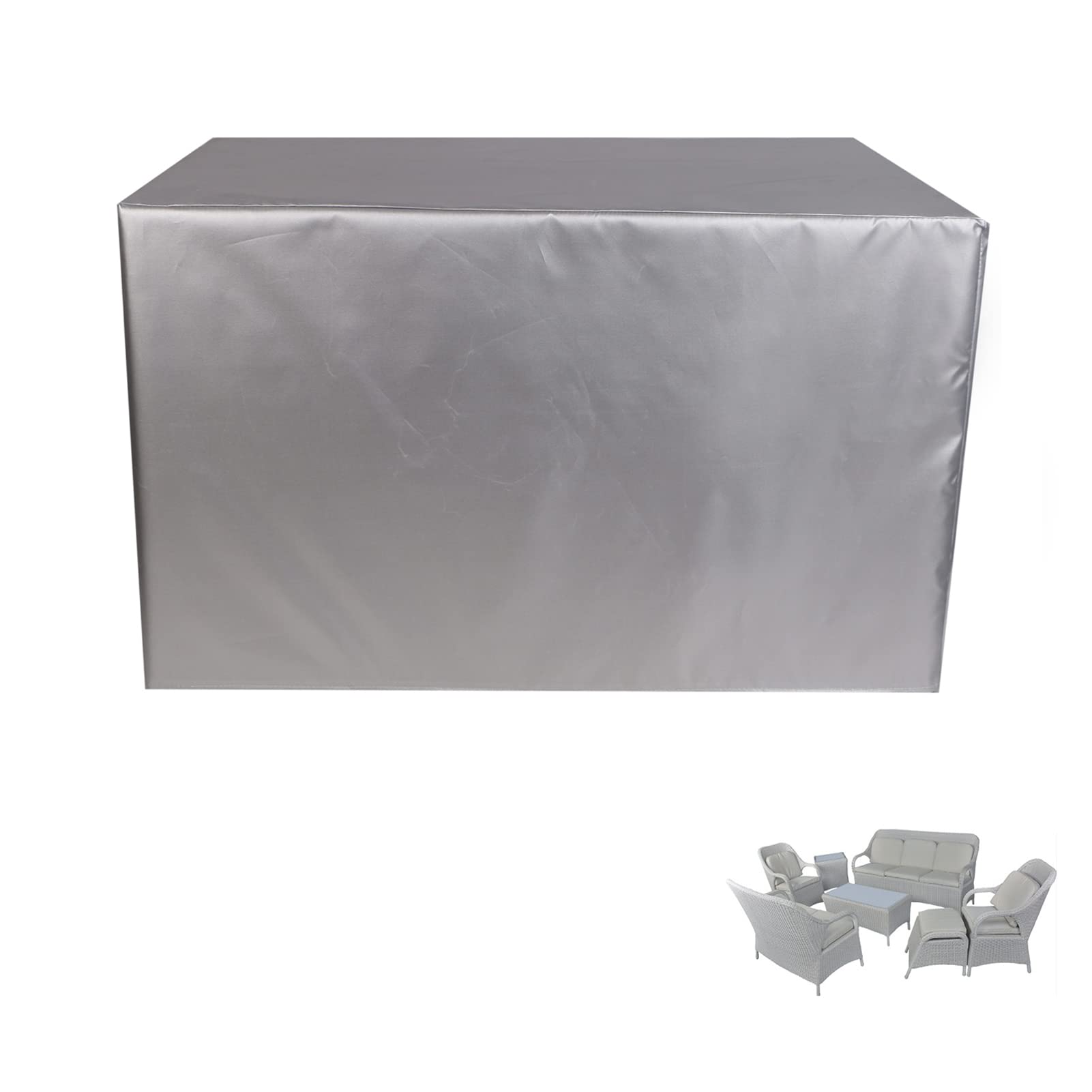 **39x39x28 Inch Waterproof Patio Table and Chair Cover - Heavy Duty 420D Canvas, Durable Outdoor Furniture Protector for Rectangular Sets - Perfect for Backyard, Garden, and Deck Use**