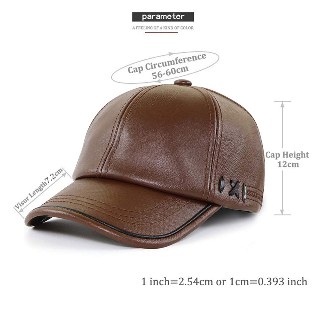 Waterproof Windproof Men's PU Leather Baseball Cap for Winter Outdoor Sports - Golf, Hiking, Camping & Daily Wear