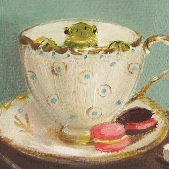 Frog Face Small Art Print - Whimsical Frog Wall Decor for Kids Room, Nursery, or Bathroom - Perfect for Animal Lovers & Nature-Themed Spaces