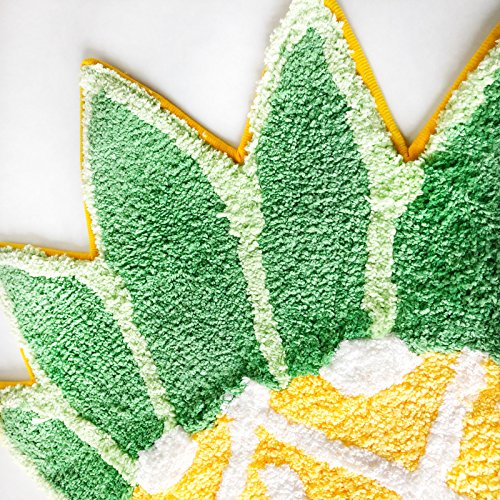 YOUSA Pineapple Shaped Area Rug - Non-Slip Door Mat for Living Room, Bedroom, Entryway - 39.3''x23.2'' - Tropical Home Decor - Perfect for Beach House, Kids Room & Summer Themed Spaces