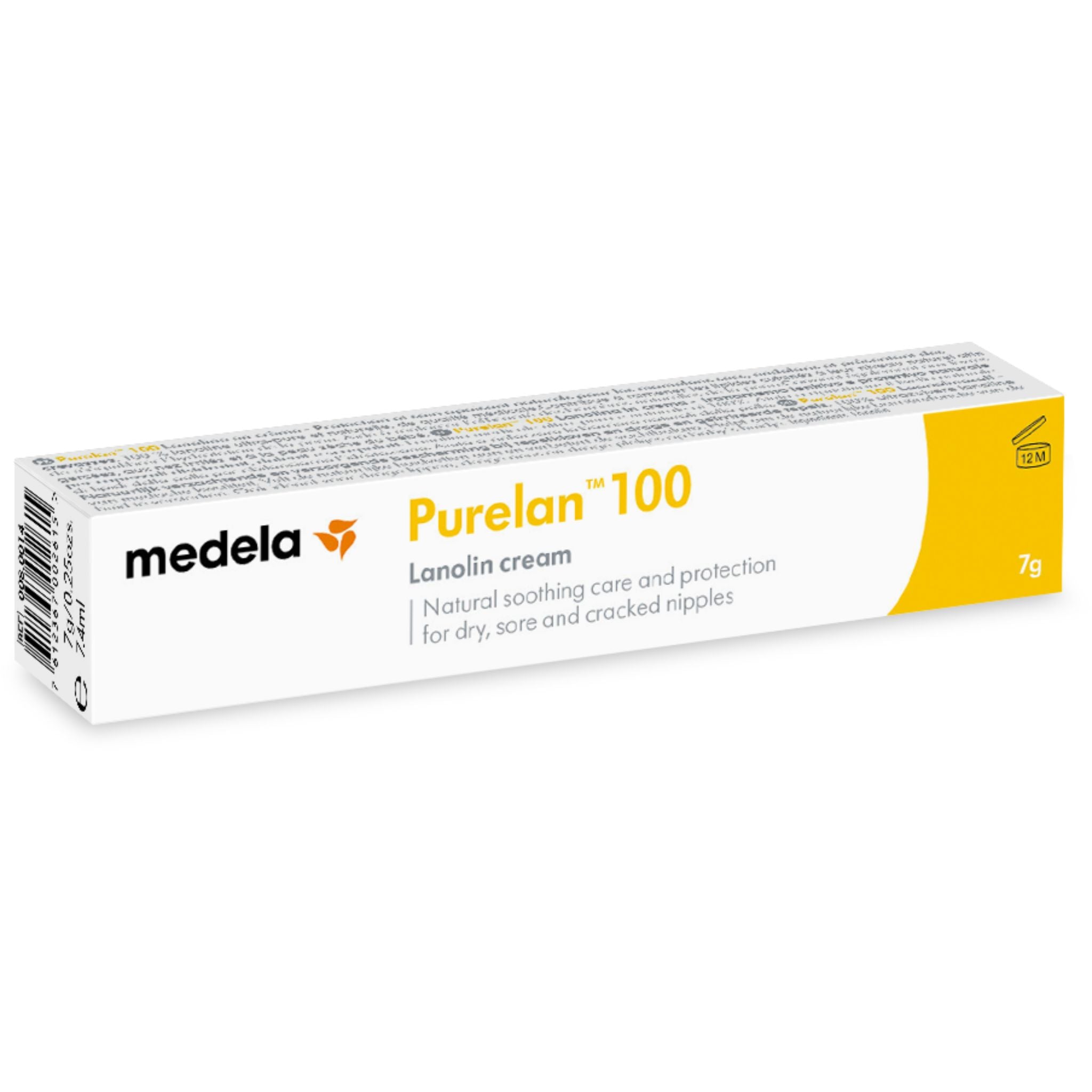 Medela PureLan 100 Nipple Cream - 7g Tube - 100% Natural Lanolin for Breastfeeding Mothers - Soothes & Protects Sore, Cracked Nipples - Perfect for Nursing, Pumping & Postpartum Care