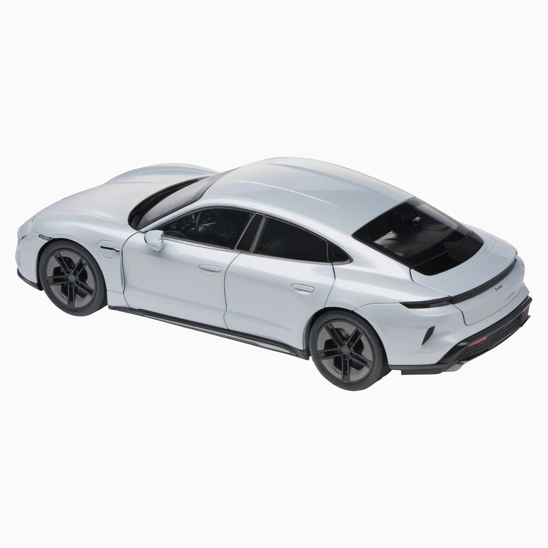 Porsche Taycan Turbo S (J1 PA) 1:18 Scale Diecast Model Car - Ice Grey Metallic - Collectible Sports Car Replica for Display & Racing Enthusiasts