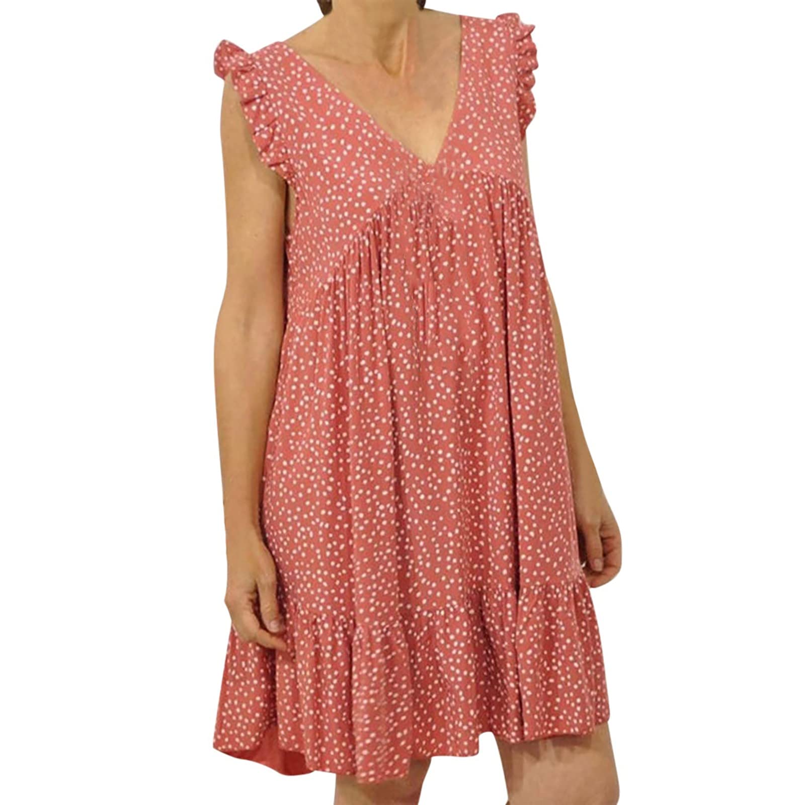 HHmei Plus Size Women's Summer Back Lace Sleeveless Tank Maxi Dress - Flowy Beach Coverup for Vacation, Pool Party & Casual Outings