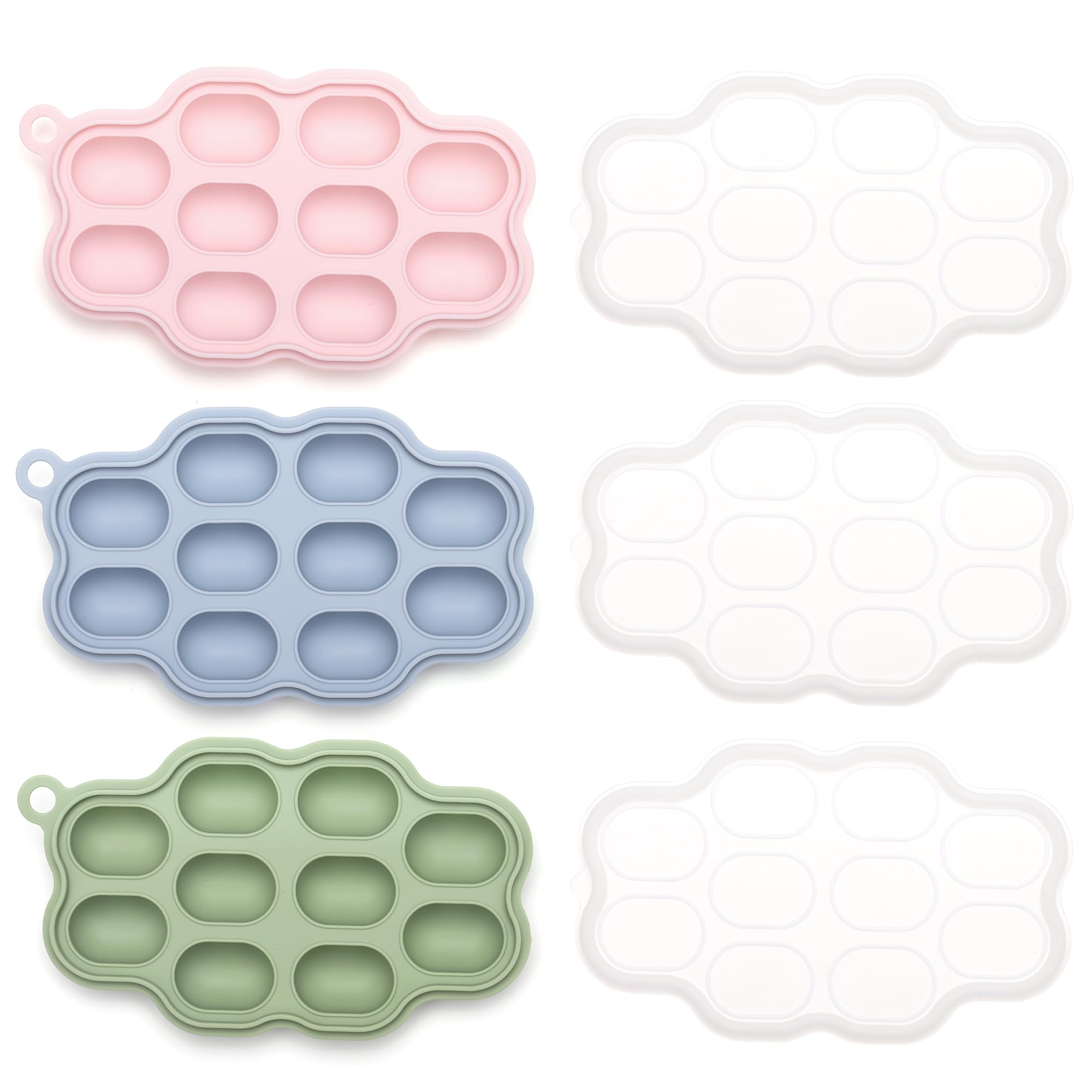 Baby Breastmilk Popsicle Molds (3 Pack) - Kingkam Silicone Freezer Tray for Homemade Baby Food | Fruit Feeder & Teether | Perfect for Soothing Teething Pain & Introducing Solid Foods