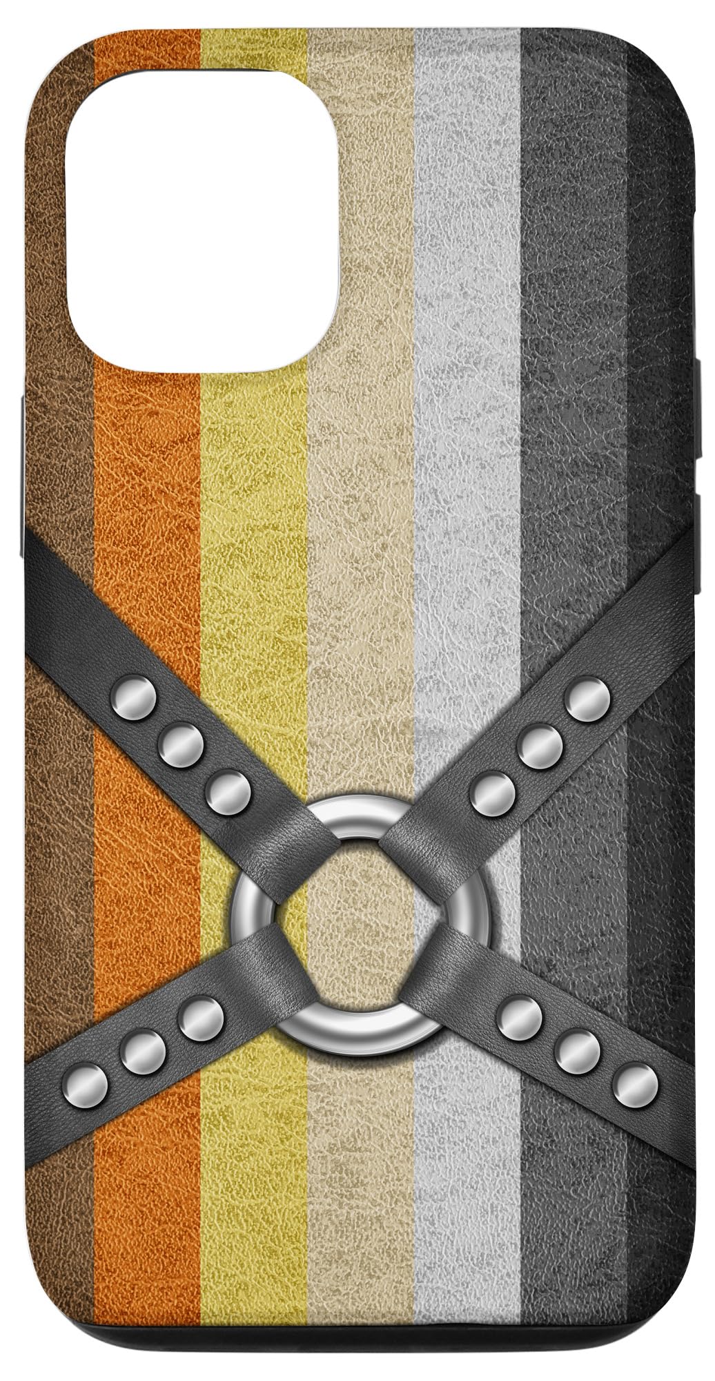 iPhone 12/12 Pro Leather Case with Gay Bear Pride Harness Design - Durable Protective Phone Cover for LGBTQ+ Pride, Everyday Use & Special Occasions