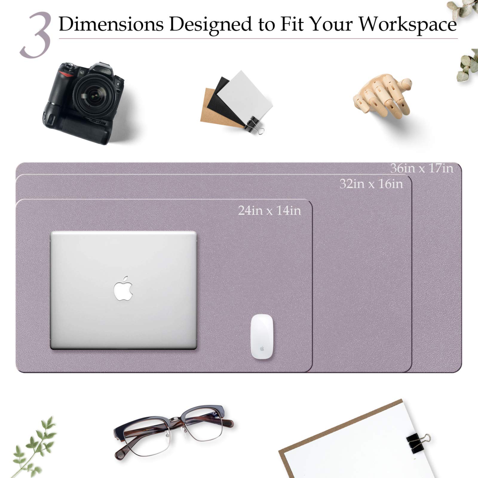 TOWWI PU Leather Desk Pad with Suede Base - 24
