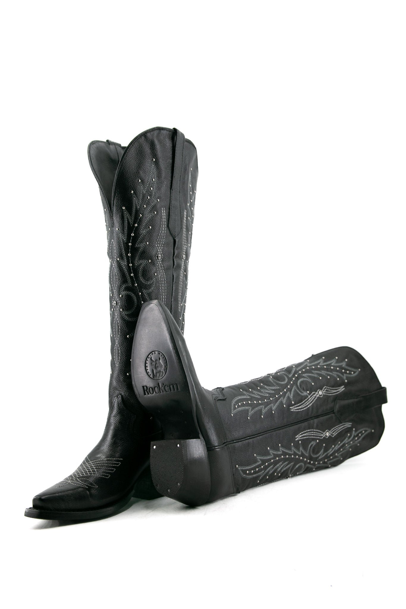 Paulina Women's Tall Wide Calf Cowgirl Boots - Comfortable Snip Toe Western Riding Boots for Country Dancing, Rodeo & Outdoor Activities