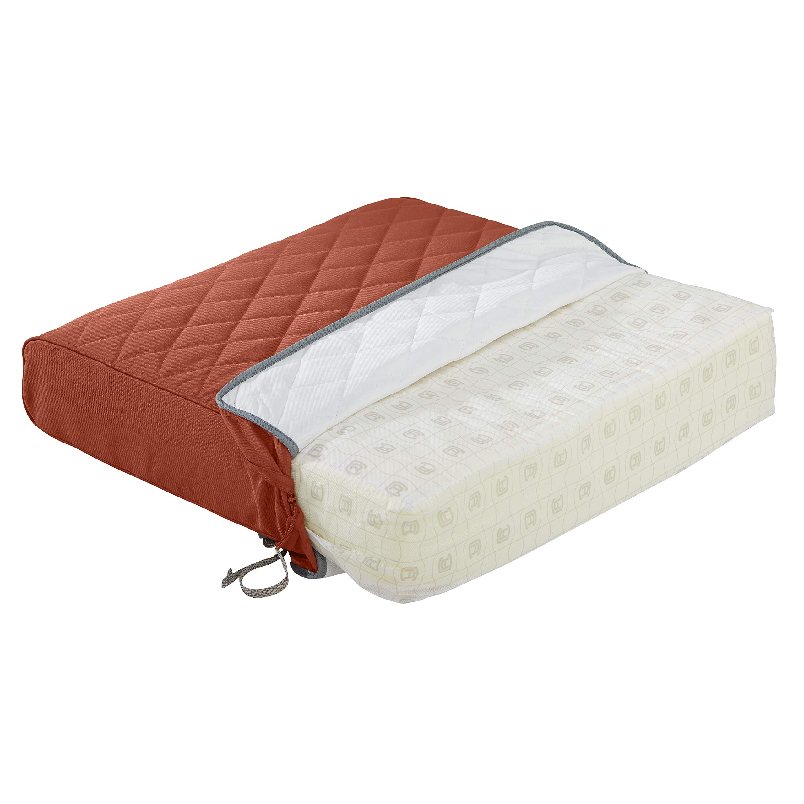 Classic Accessories Montlake Outdoor Chaise Lounge Cushion 80x26 - FadeSafe, Water-Repellent, Quilted Spice - Perfect for Patio, Poolside, and Garden Relaxation