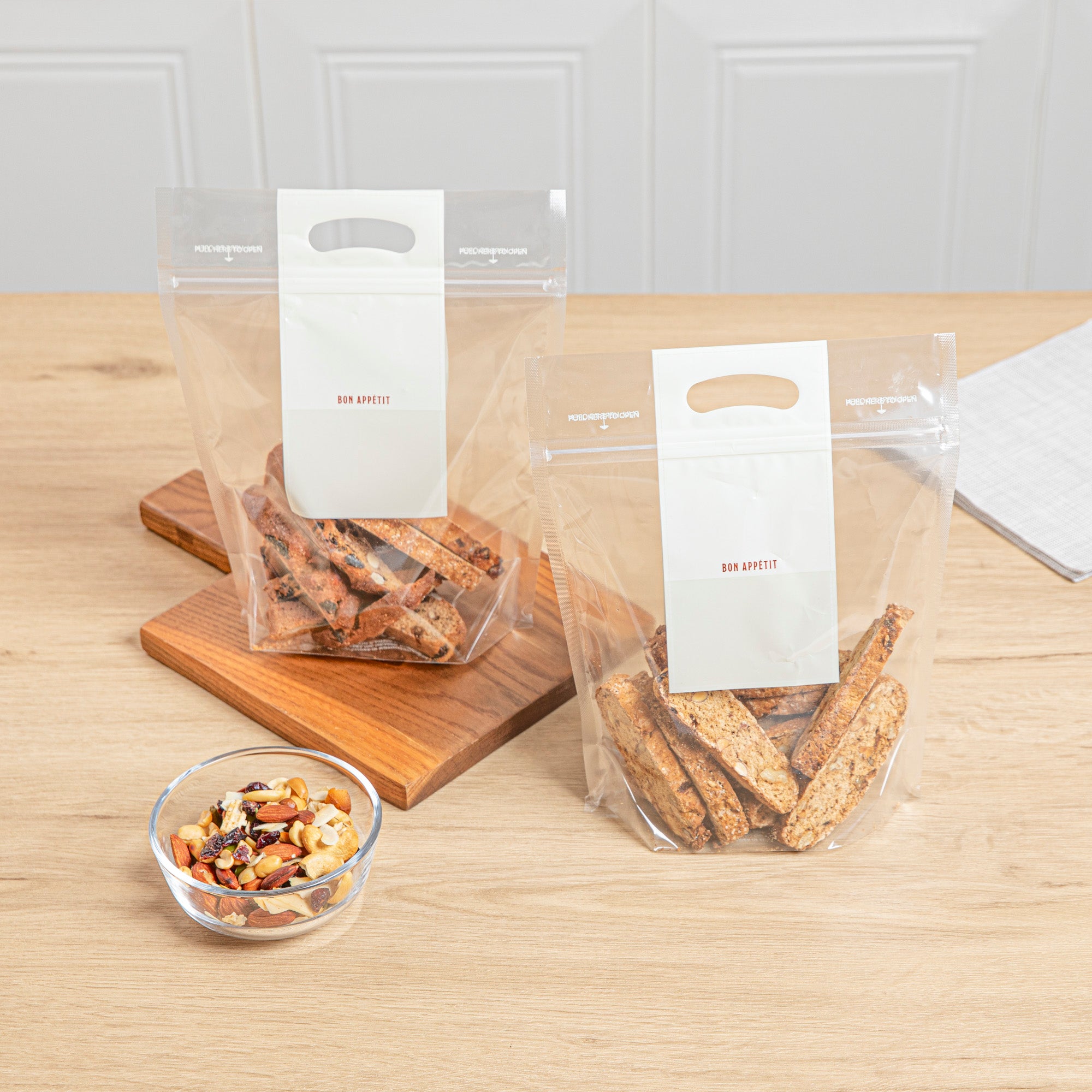 Clear Plastic Gusset Zipper Bags with Handles - 8.25