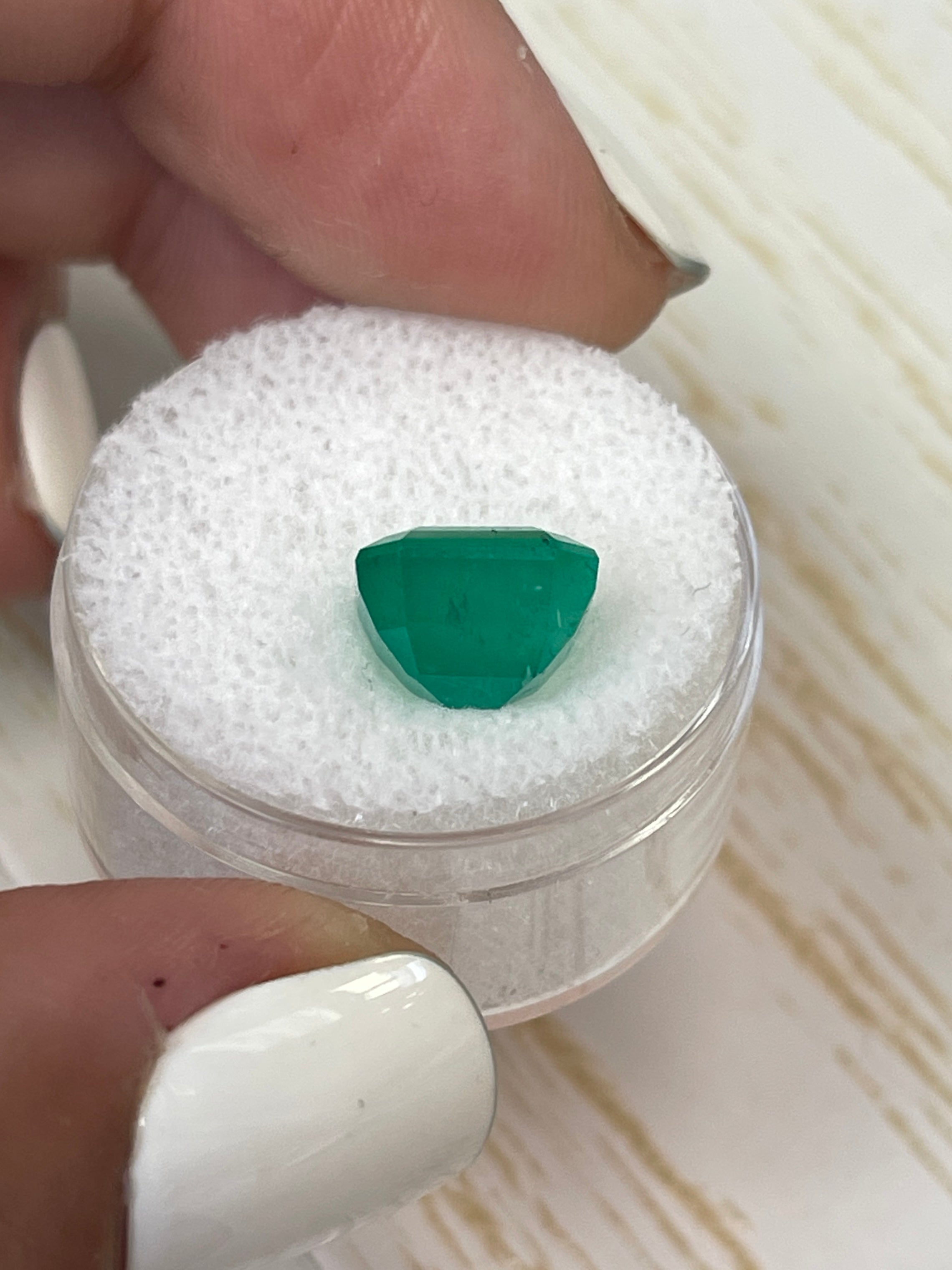 4.34 Carat 9.5x9mm Natural Colombian Emerald Gemstone - Asscher Cut Forest Green Loose Stone for Jewelry Making, Engagement Rings & Luxury Gifts