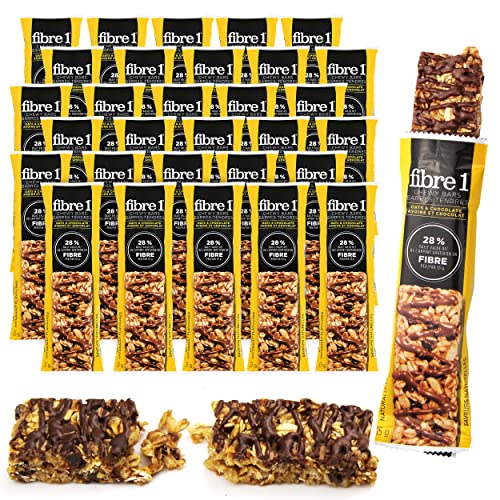 Fiber One Chewy Oats & Chocolate Bars - Healthy Low-Calorie Breakfast & Snack Bars, 1.4oz (30 Count) - Perfect for On-the-Go, Office, Gym & Weight Management