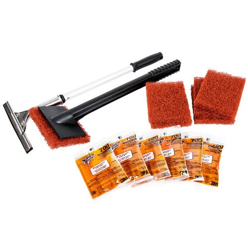 3M 710 Scotch Brite Quick Clean Griddle Cleaning Starter Kit - Professional Grill & Stovetop Scrubber for Restaurants & Home Kitchens - Perfect for Griddles, Flat Tops, and Stainless Steel Surfaces