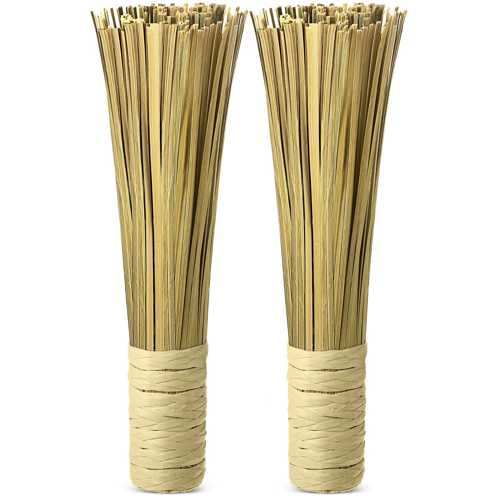 **12 Inch Bamboo Wok Brush - Natural Kitchen Scrubber for Pots, Pans & Skillets - Eco-Friendly Dish Cleaning Brush for Grill, Stovetop & Camping (2 Pack)**