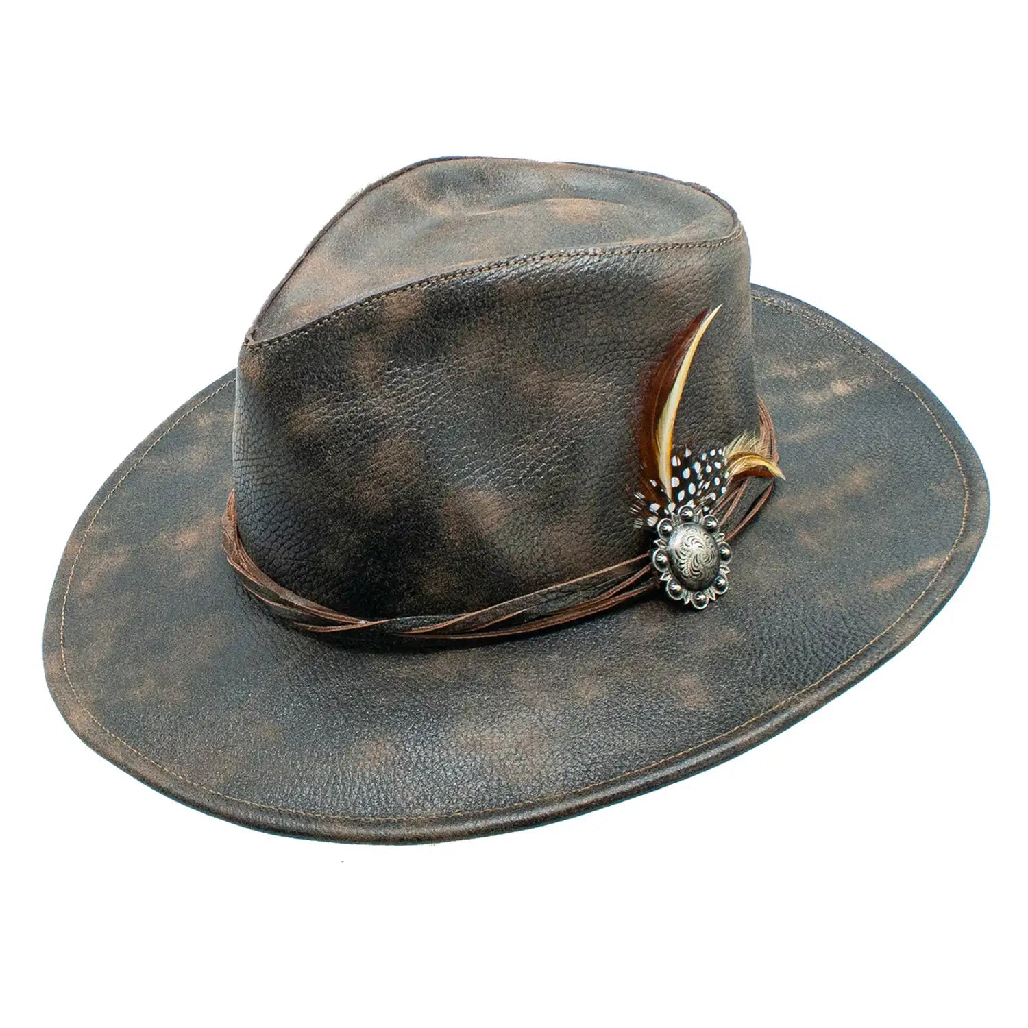 Peter Grimm El Paso Genuine Leather Cowboy Hat for Men & Women - Western Style Rancher Hat for Outdoor Rodeo, Horseback Riding & Country Fashion