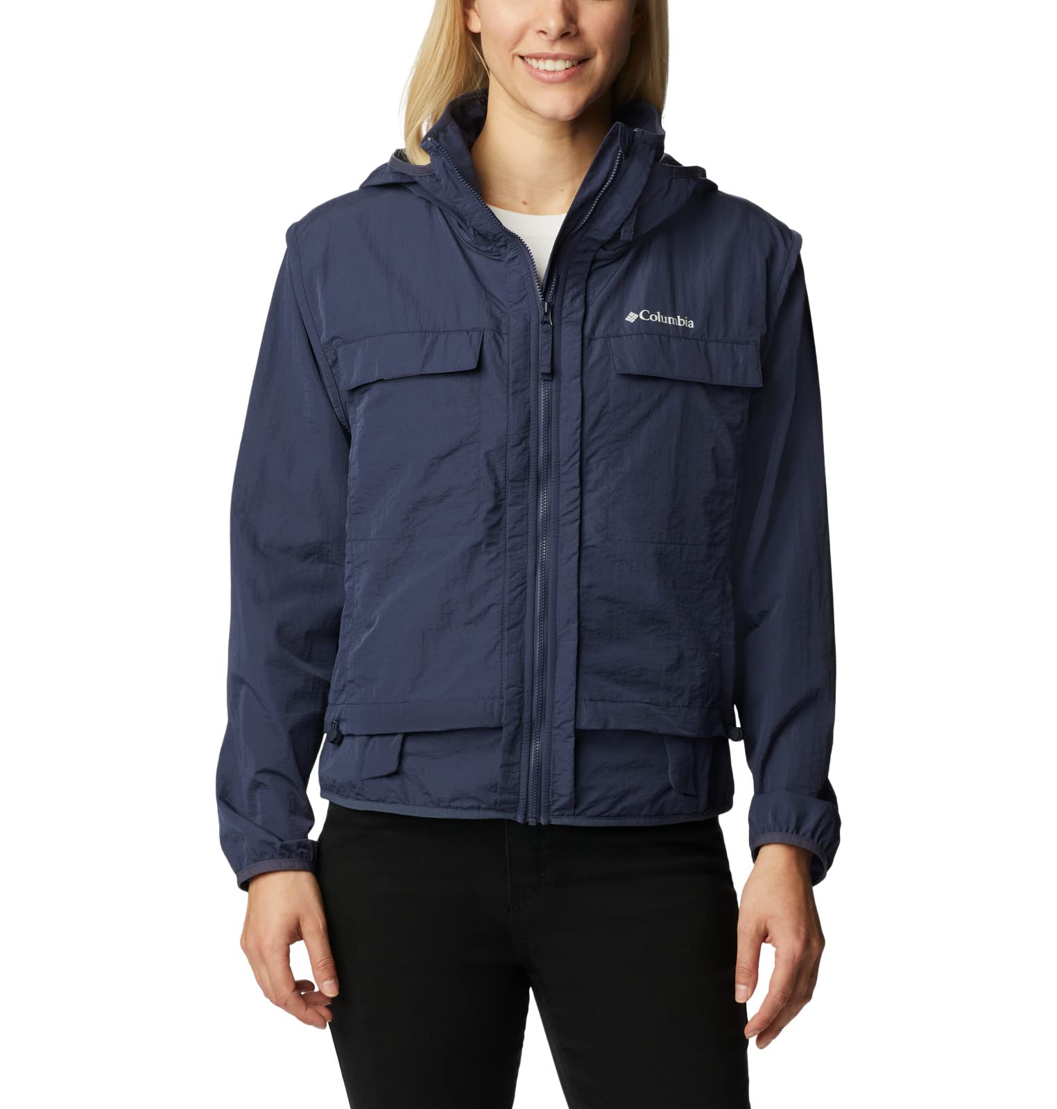 Columbia Women's Spring Canyon Wind Interchange Jacket - Lightweight Water-Resistant Windbreaker for Hiking, Travel & Outdoor Adventures