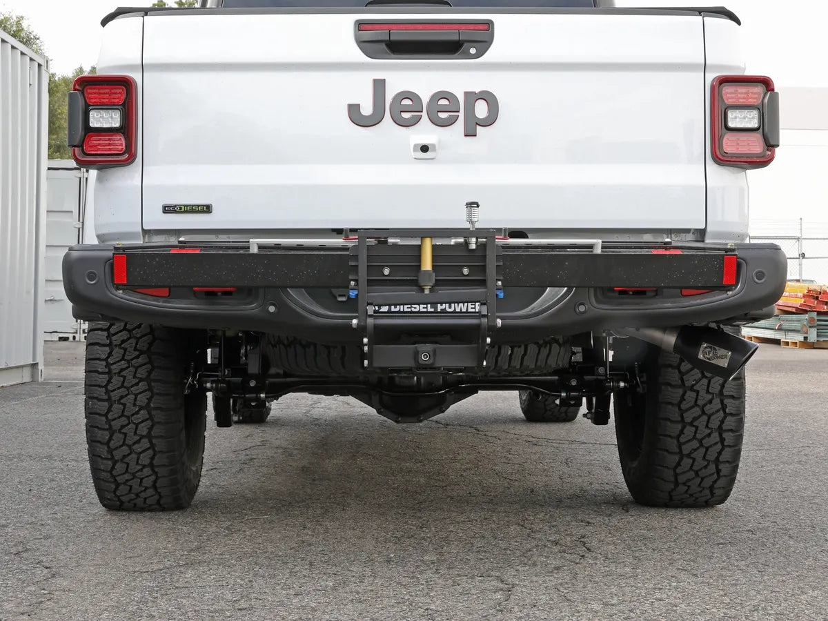 AFE Vulcan Stainless Steel DPF Back Exhaust System with Black Tip for 2021-2023 Jeep Gladiator 3.0L EcoDiesel V6 - High Performance Diesel Exhaust Upgrade for Off-Road & Towing