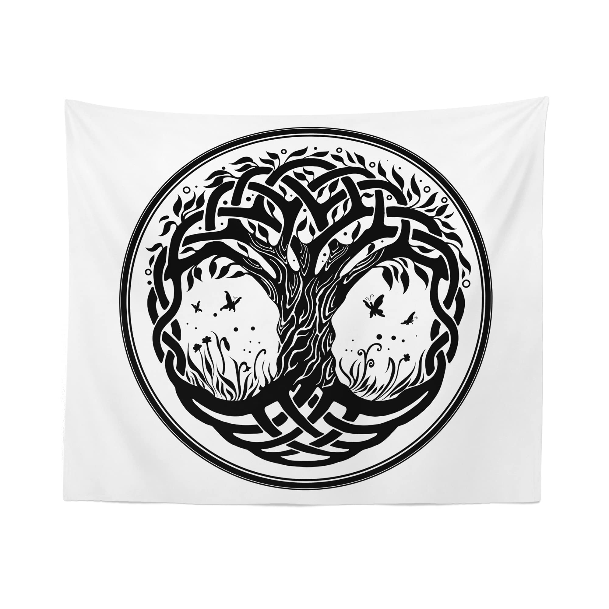 Celtic Tree of Life Tapestry Wall Hanging Decor - 51x60 Inch Handmade American Woven Art - Perfect for Bedroom, Living Room & Meditation Space Décor