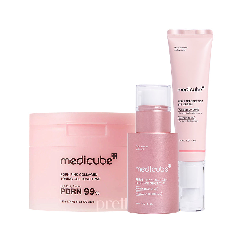 Medicube PDRN Pink Collection Set - Anti-Aging Skincare for Wrinkles & Fine Lines, Hydrating Facial Treatment for Dry Skin - Perfect for Daily Skincare Routine & Nighttime Regimen