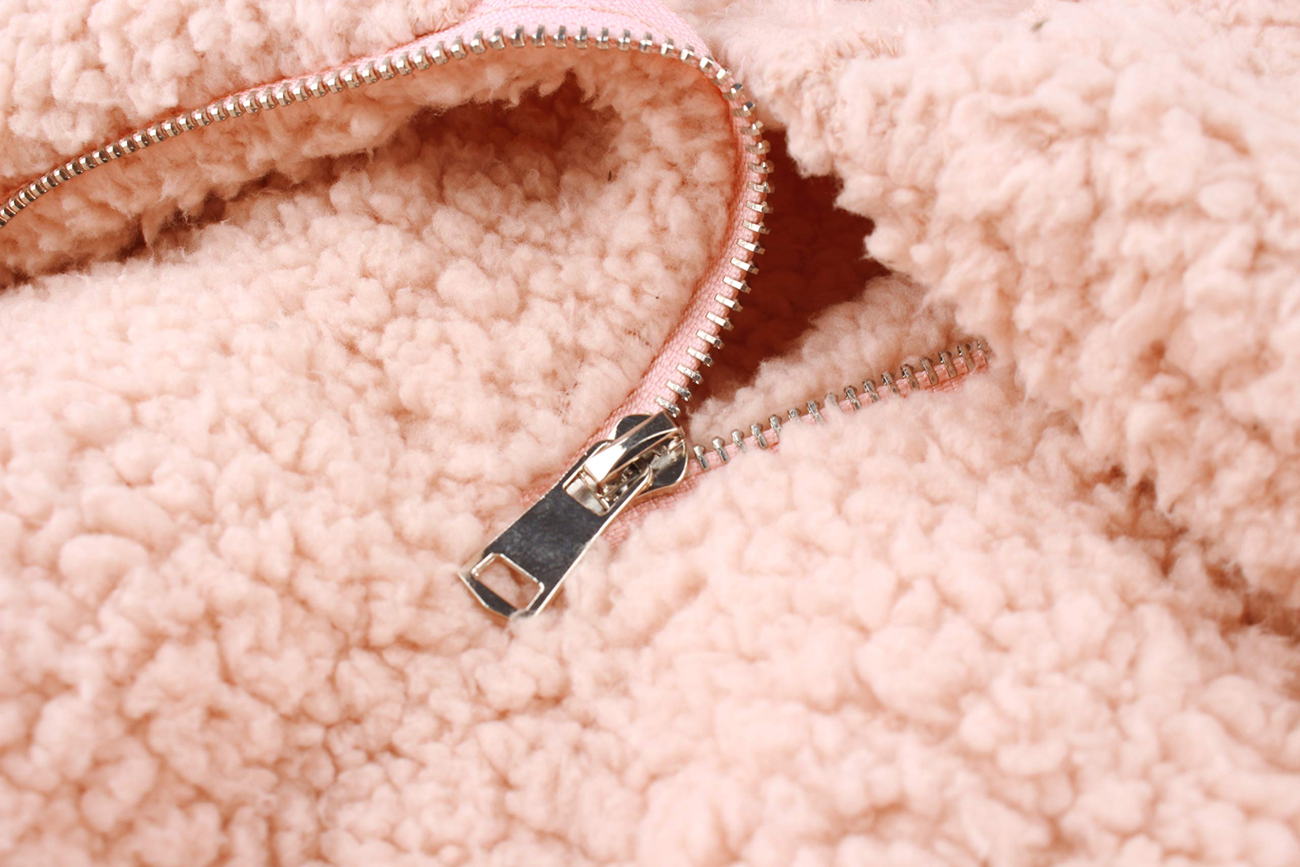 Women's Casual Turtleneck Fuzzy Fleece Sweatshirt - Long Sleeve Oblique Zipper Pullover Loose Sweater Tops Blouse with Pockets for Winter Outdoors and Cozy Home Wear
