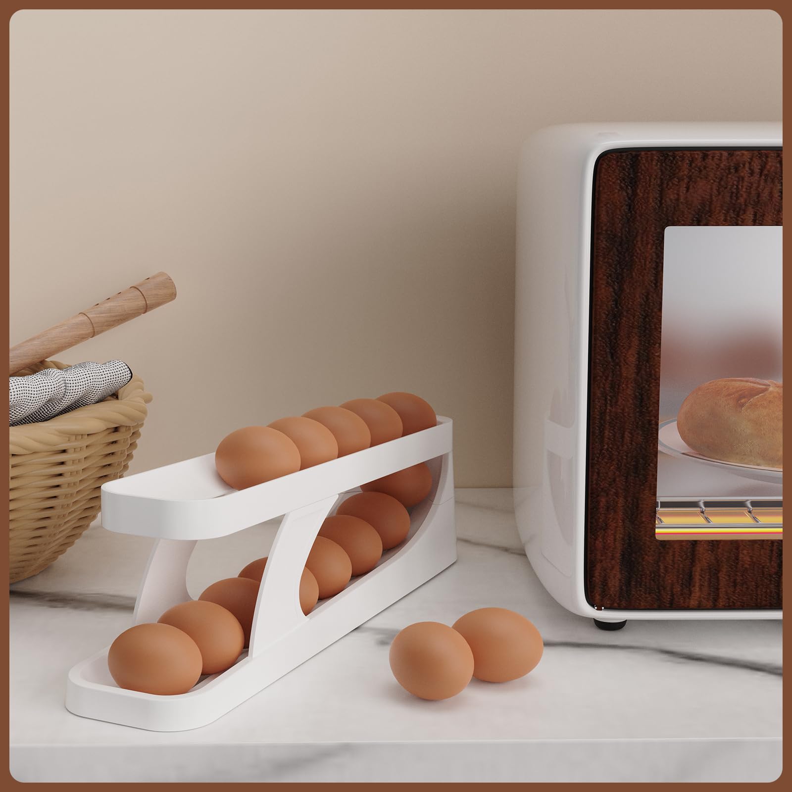 CHANCETSUI Egg Storage Holder for Fridge Organization - Space Saving Refrigerator Organizer for RV, Camper & Home Kitchen | Perfect for Camping Trips & Small Space Living