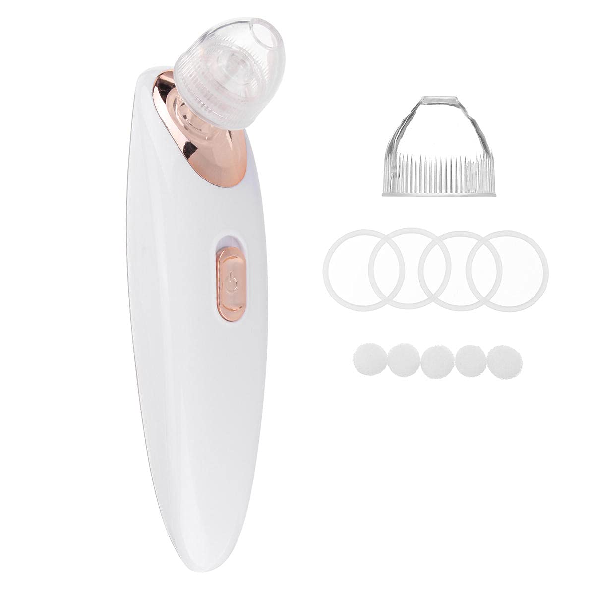 Electric Vacuum Acne & Blackhead Remover - Pore Cleaner for Face - Rechargeable Facial Cleansing Device for Deep Skin Care (Gold) - Perfect for Home Spa & Travel Skincare Routine