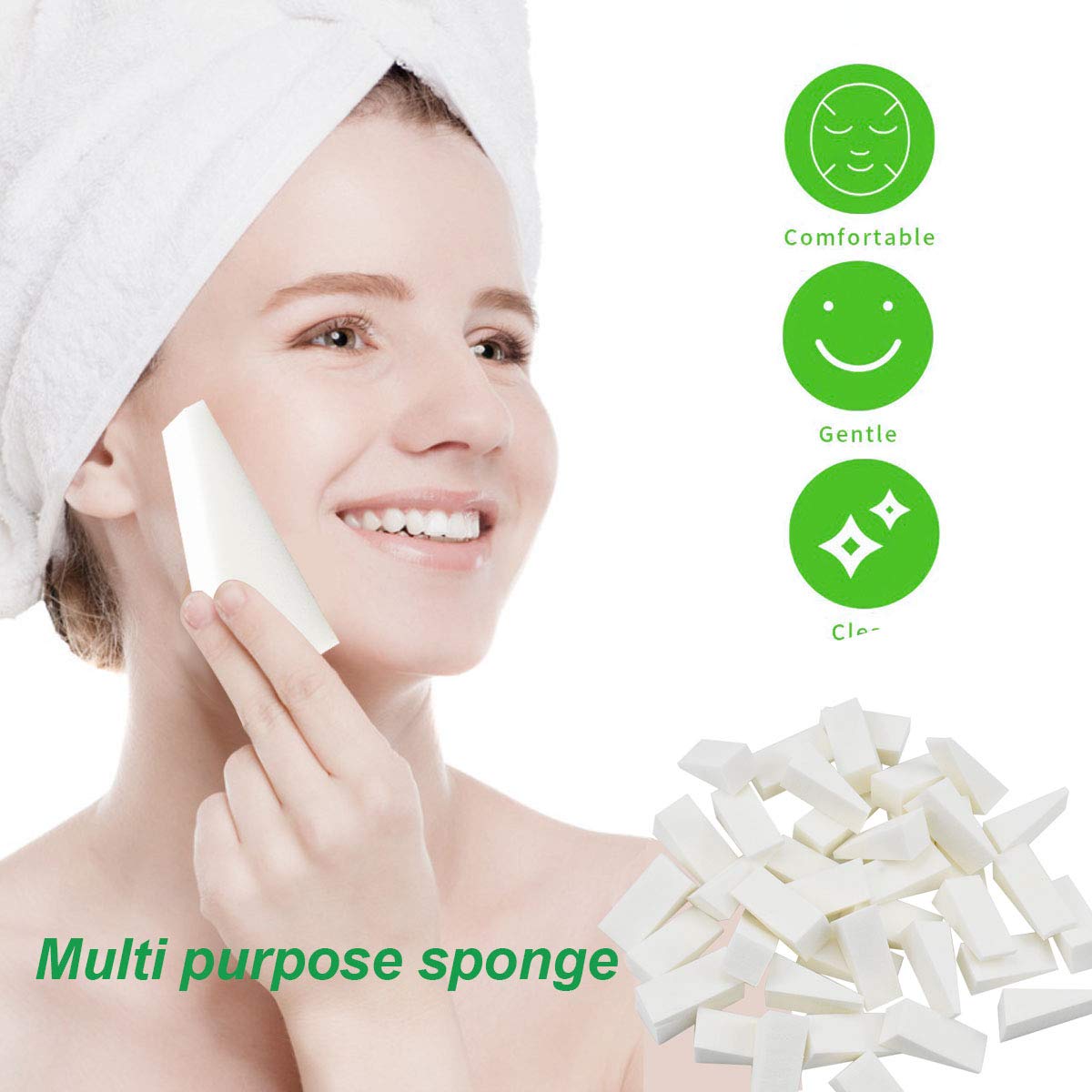 HQdeal 40 Pack Makeup Wedge Sponges - Professional Nail Art & Face Paint Sponge Set, Triangle Cosmetic Blending Sponges for Liquid Foundation, Creams & Powders - Perfect for Makeup Artists & DIY Beauty Enthusiasts