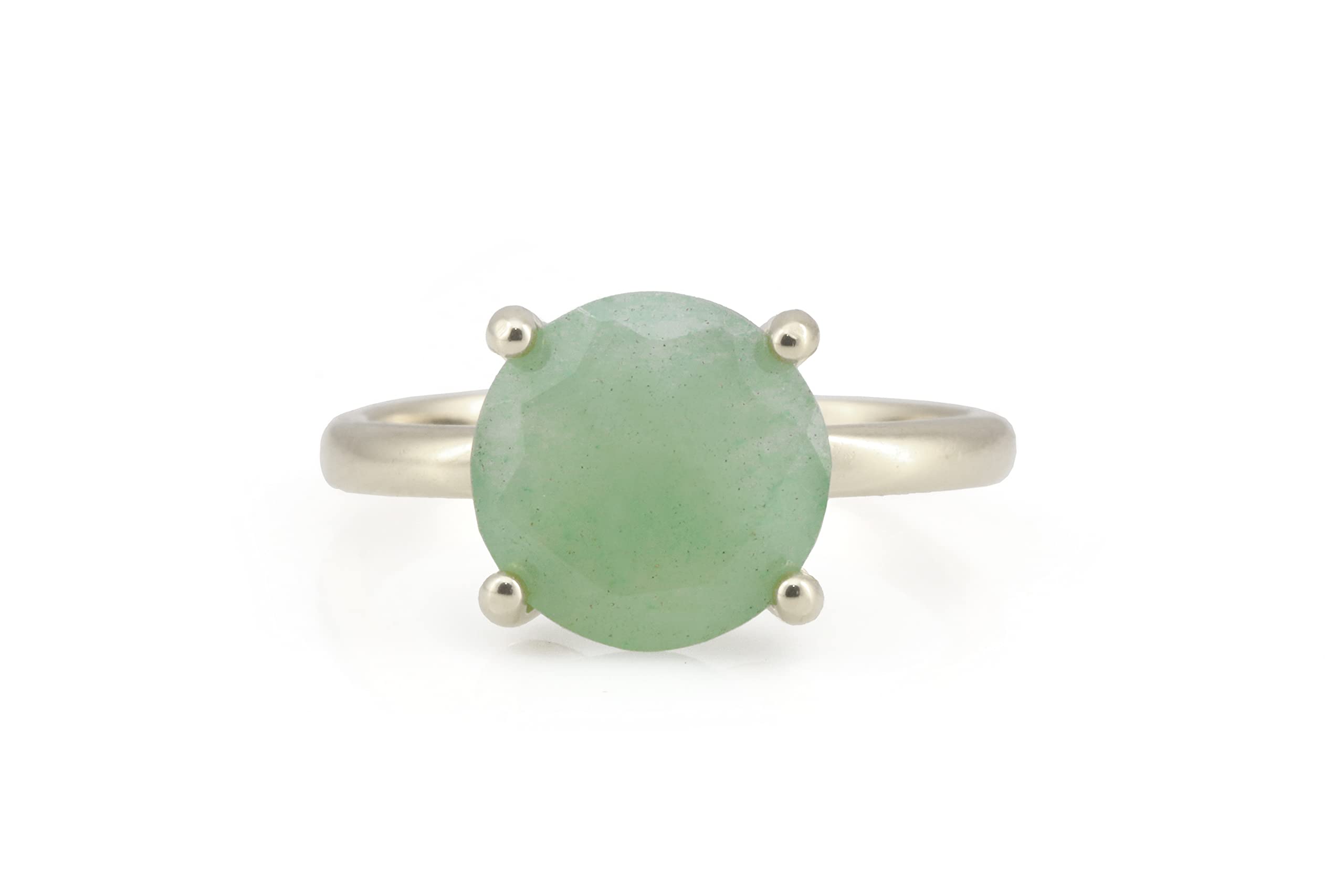 Handmade 14k Rose Gold Aventurine Stone Ring for Women | Unique Green Gemstone Jewelry | Fashion Statement & Gift with Box | Perfect for Weddings, Parties & Everyday Wear