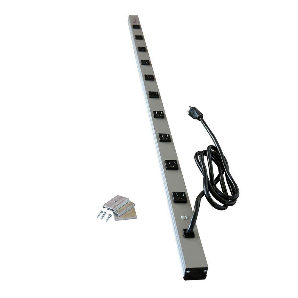 Legrand Wiremold 15 Amp 6 Feet Power Strip with CabinetMate - 4810ULBC Certified, 15A Heavy Duty Surge Protector for Home Office & Workshop Use