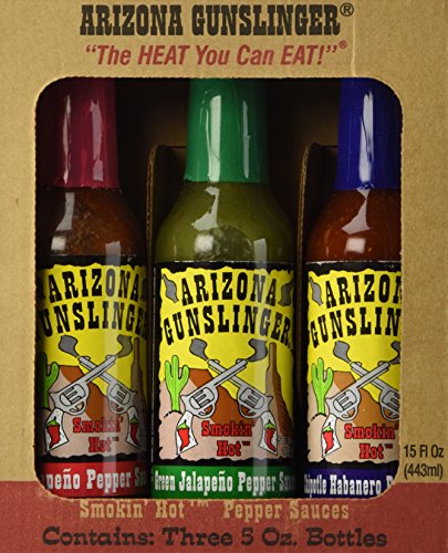 Arizona Gunslinger Hot Sauce - 3 Flavor Variety Pack (15 Oz Each) | Spicy Gift Set for BBQ, Tacos, Wings & Mexican Food Lovers