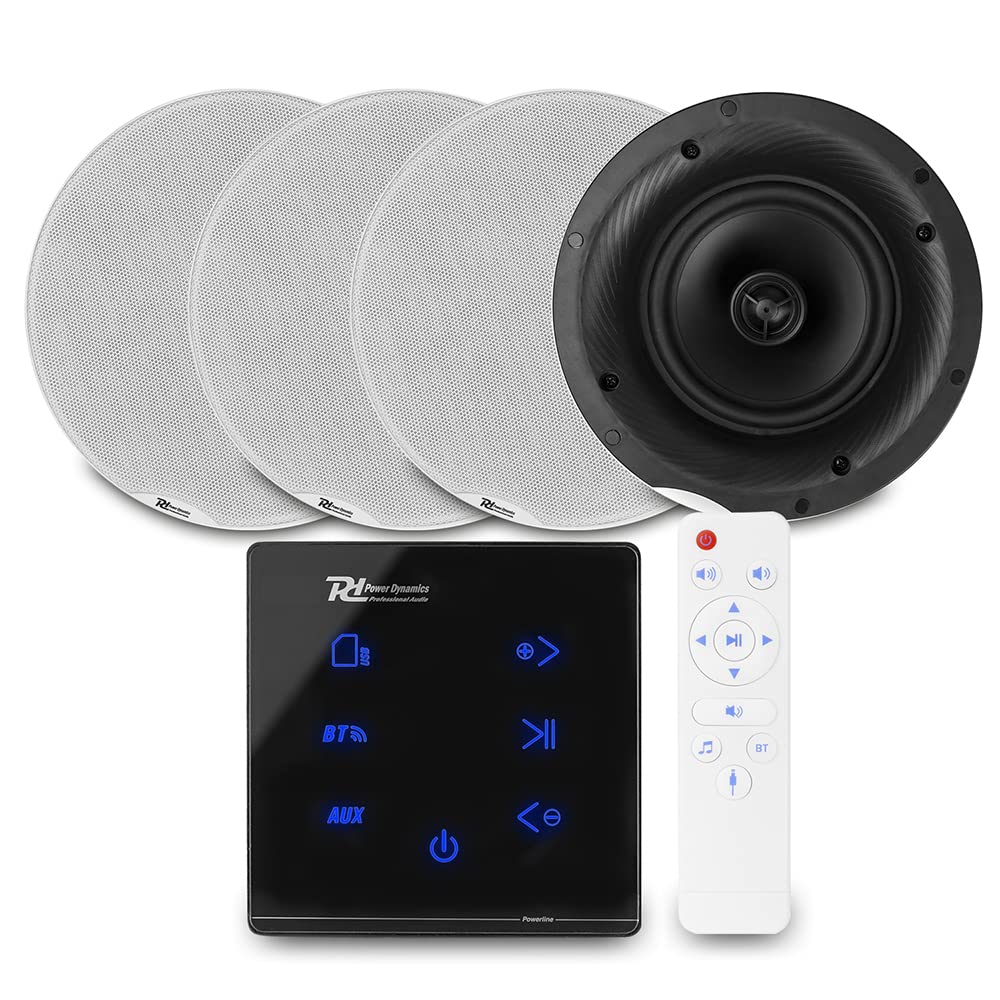Power Dynamics Powerline Bluetooth Ceiling Speakers Set - 4x 8