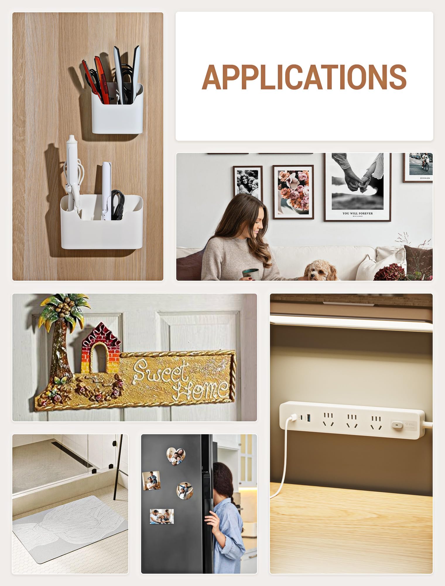 Heavy Duty Large Picture Hanging Strips - 20 Pairs (40 Packs) No Damage Adhesive Wall Hooks for Posters, Frames & Wall Decor - Perfect for Home, Office & Gallery Displays