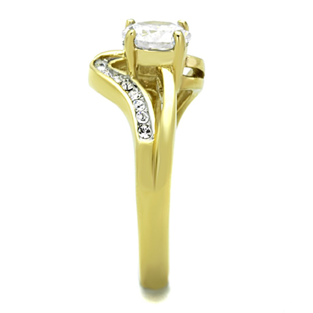 Marimor 1.325 Carat Cubic Zirconia Gold Plated Stainless Steel Engagement Ring for Women - Perfect for Weddings, Proposals & Anniversary Gifts