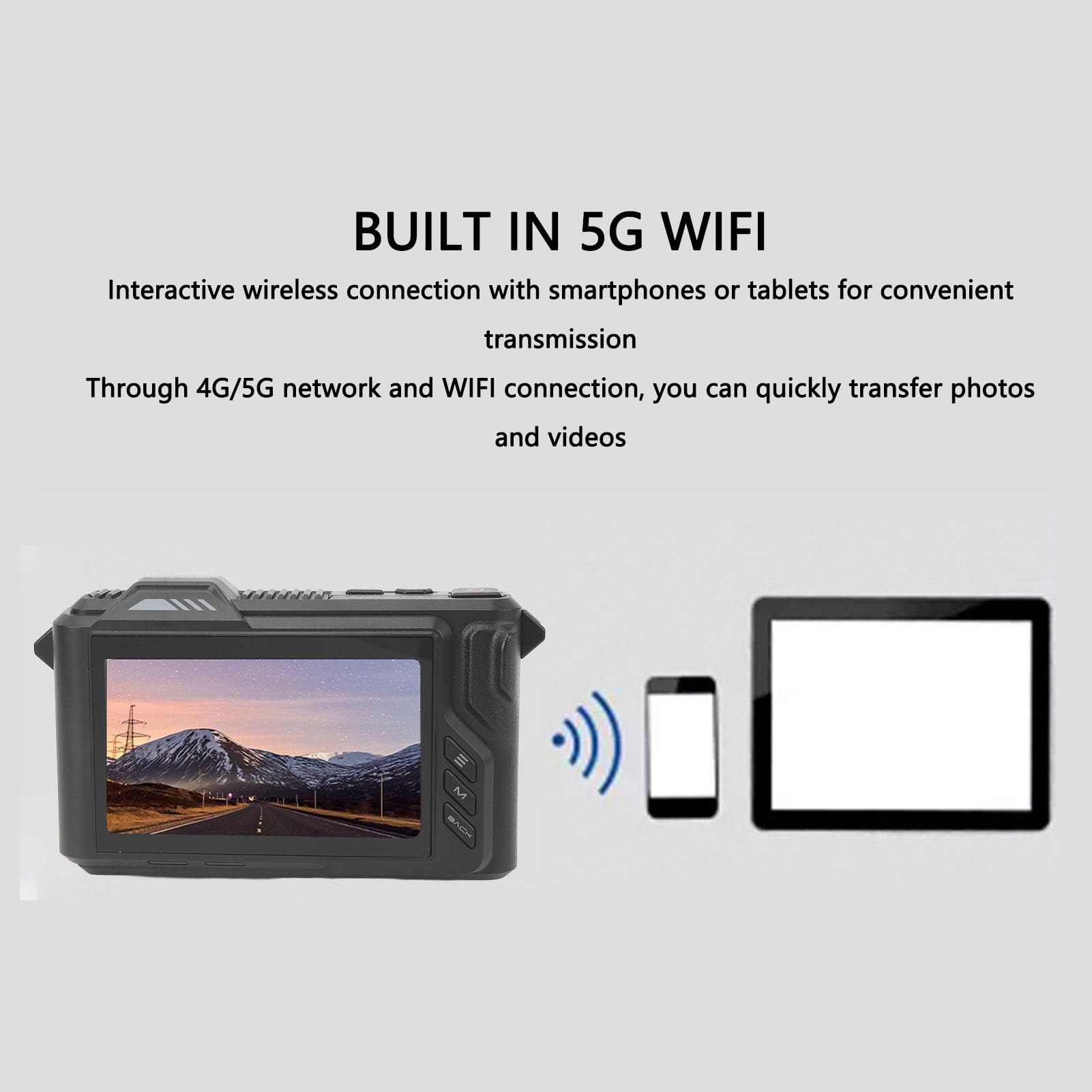 5K 50MP Digital Camera with 4 Inch Screen, WiFi Vlogging Camera - 50X Digital Zoom, Wide Angle Lens & Full Color Night Vision for Photography & Video - Perfect for Travel, YouTube Vlogging and Low Light Shooting