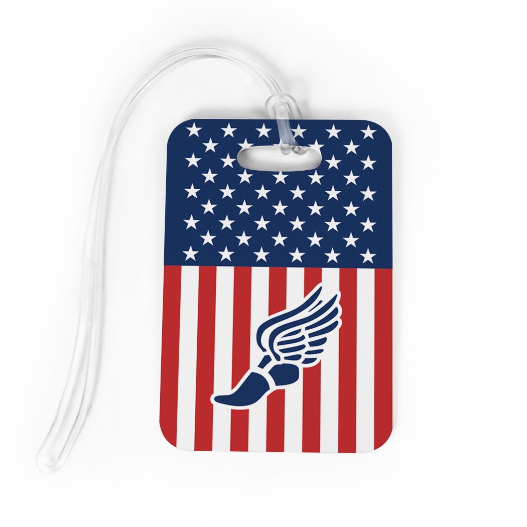 Gone For a Run Track and Field Luggage Tag - Durable Bag ID Tag for Runners & Athletes - USA Track Design with Standard Lines on Back - Perfect for Gym Bags, Travel Luggage & Sports Equipment