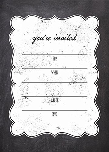 Chalkboard Party Invitations - Pack of 10 - Perfect for Birthday, Wedding & Baby Shower Events - Printable DIY Invites for Any Celebration
