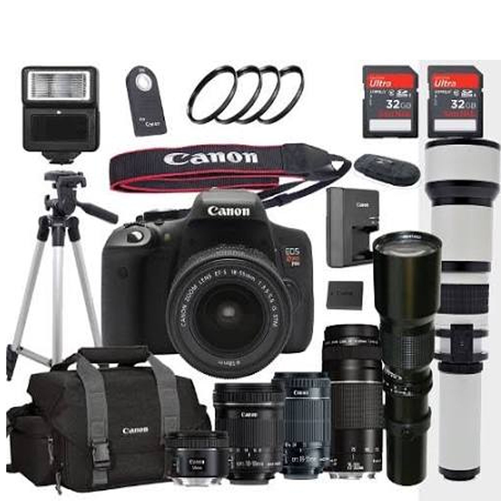 Canon EOS Rebel T6i/800D DSLR Camera Bundle with 18-55mm, 10-18mm, 50mm & 75-300mm Lenses - Perfect for Photography Enthusiasts, Travel & Portrait Shooting