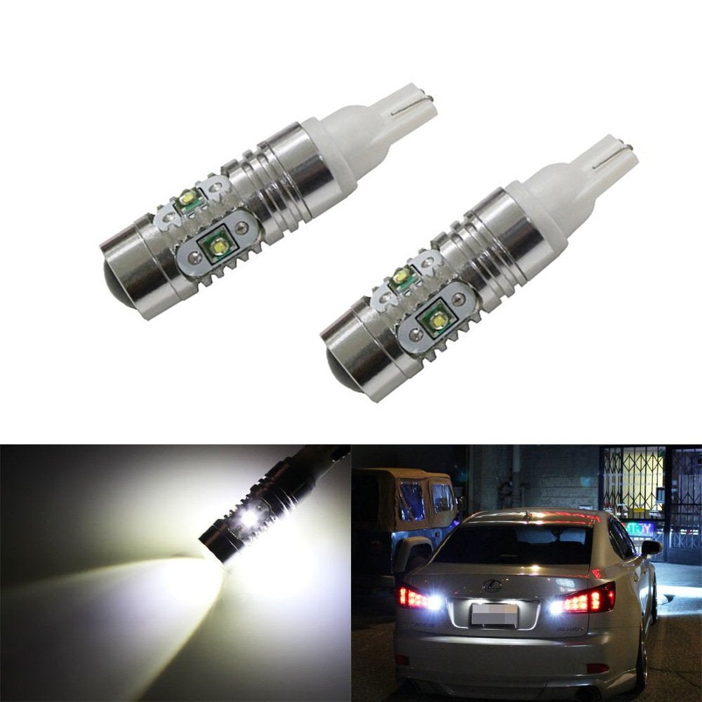 2-Pack High Power CREE XP-E T10 LED Bulbs - Super Bright 912 921 T15 Replacement for Car Backup Reverse Lights | Perfect for Night Driving & Parking Assistance