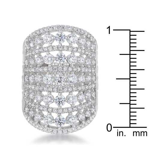 2.5ct Charlyn Rhodium Plated Cubic Zirconia Statement Cocktail Ring for Women - Elegant Party, Wedding & Evening Wear Jewelry