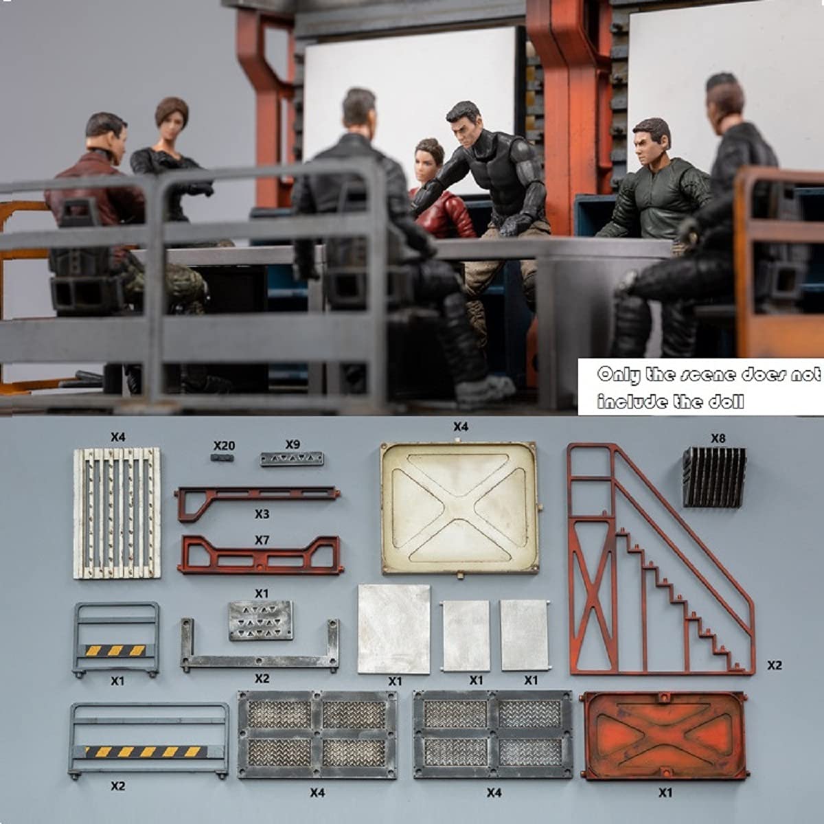 Pipigirl 1/18 Scale Building Mecha Depot Armory Model - Display Platform for Soldier Action Figures, Perfect for Collectors & Diorama Scenes (Style 1) - No Figures or Vehicles Included | Ideal for Military Displays & Toy Photography