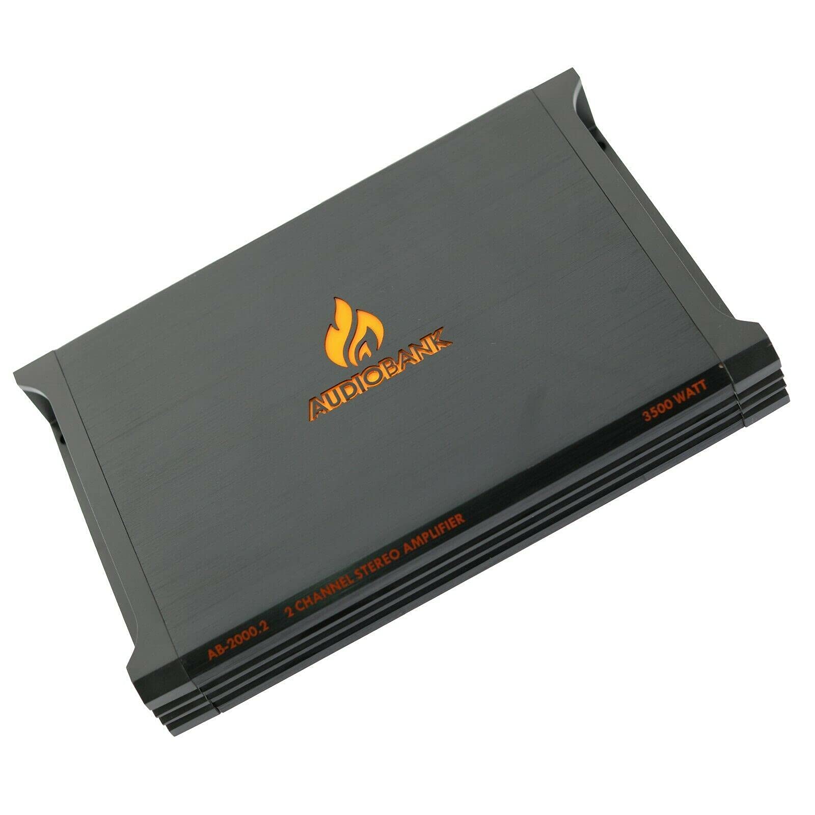 Audiobank AB2000.2 3500W 2-Channel Car Amplifier - 2 Ohm Class A/B Stereo Bass Amp with Bass Control, Bridgeable, LED Indicator & 4 Gauge Installation Kit (Red) - Perfect for Car Audio Systems, Bass Boost, and Custom Vehicle Upgrades