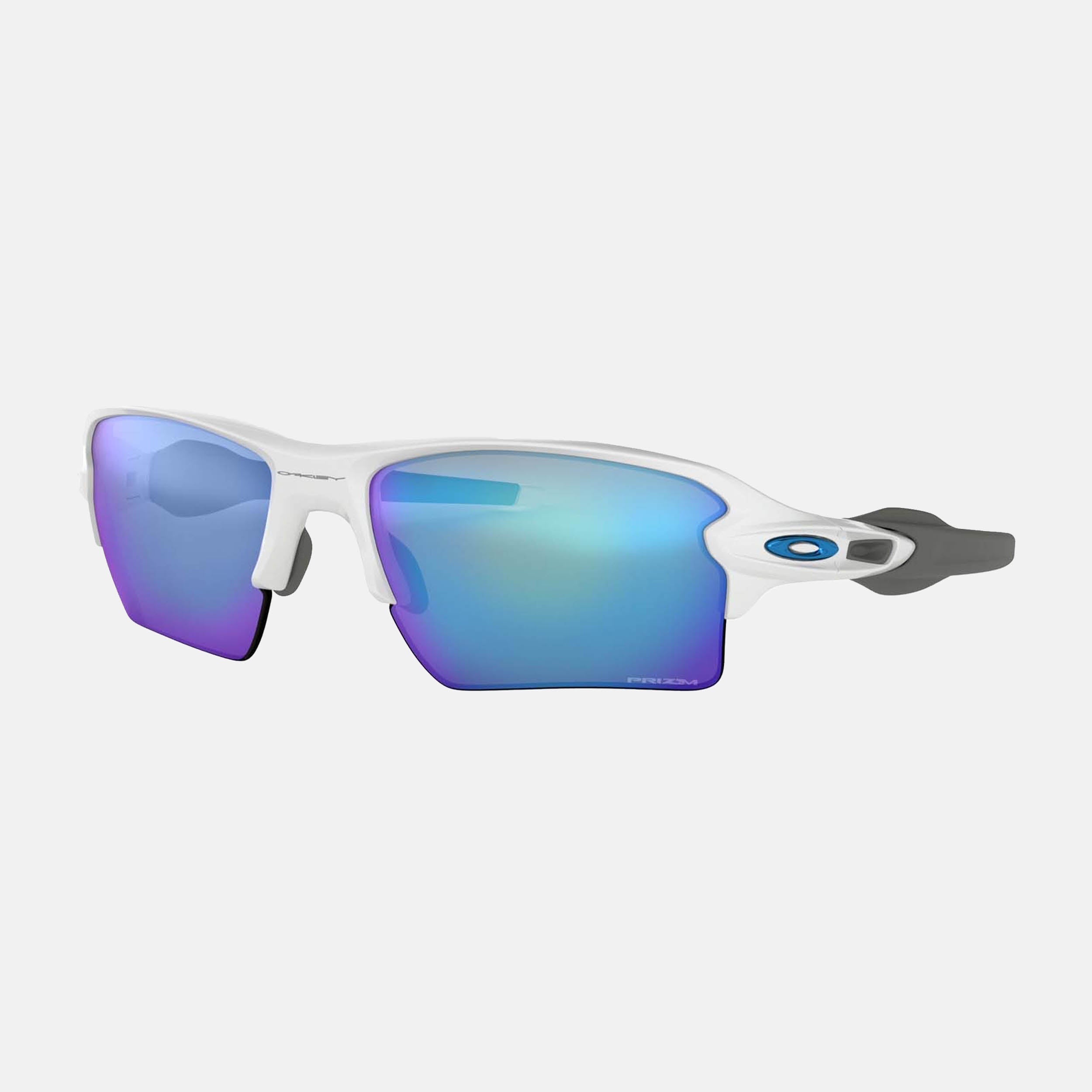 Oakley Flak 2.0 Polarized Sunglasses for Women - White Frame with Prizm Sapphire Lenses - UV Protection for Running, Cycling & Outdoor Sports