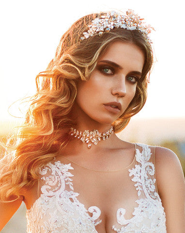 Elegant Bridal Headpiece - Grace Kelly Inspired Lace Headband with Pearls & Crystals | Adonia by Kezani | Perfect for Weddings & Formal Events