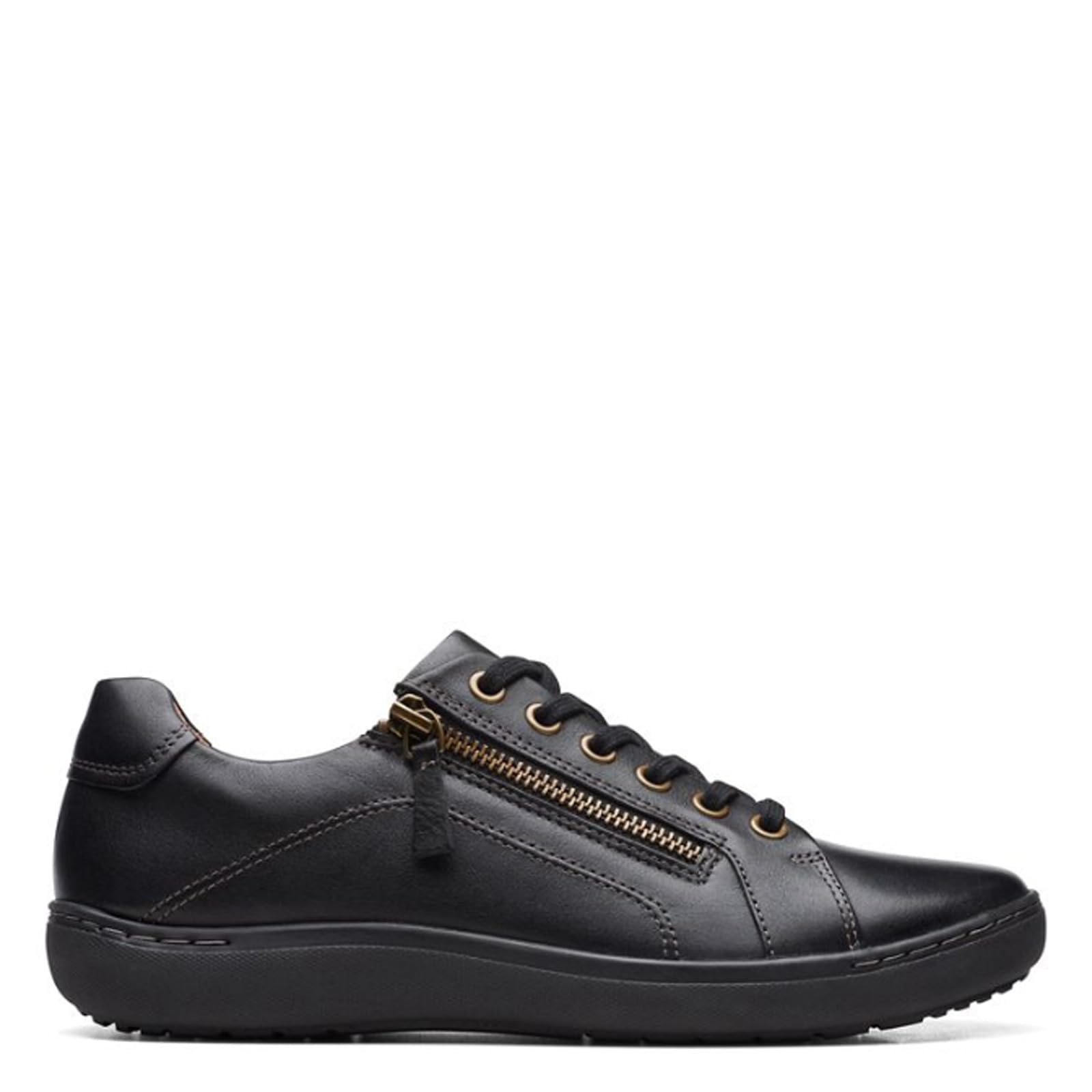 Clarks Women's Nalle Lace-Up Sneakers - Comfortable Casual Walking Shoes in Black/Black, Size 9 | Perfect for Work, Travel & Everyday Wear
